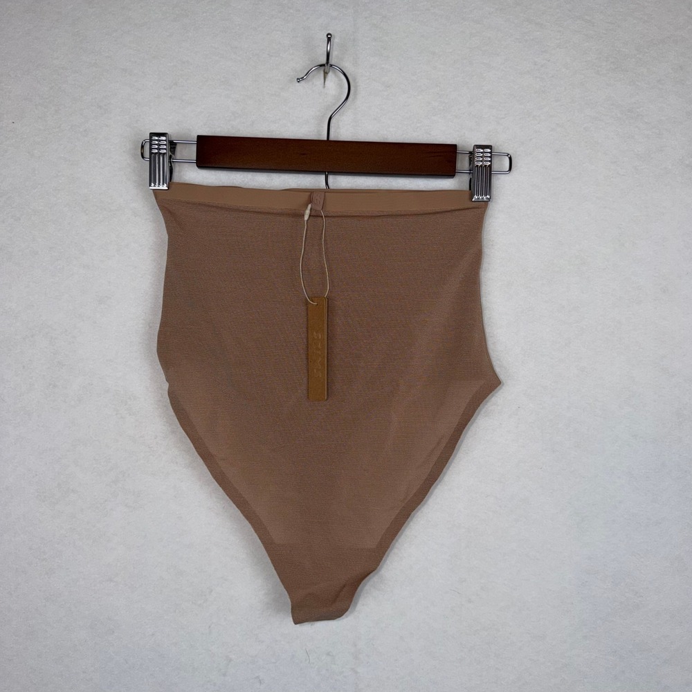 Large - SKIMS Sheer Sculpt High Waist Thong Sienna Tan/ Beige (L) NWT Shapewear